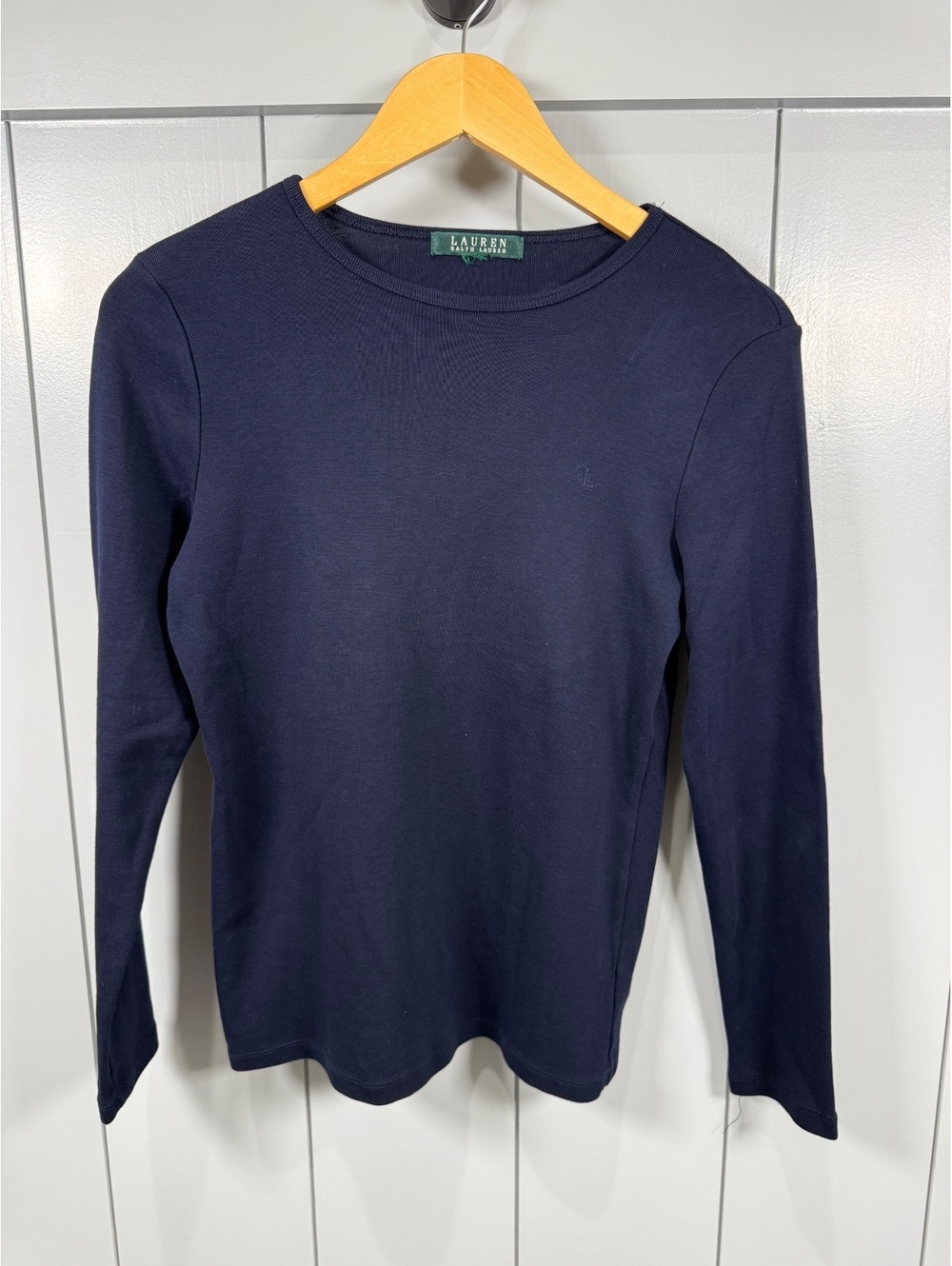 Lauren Ralph Lauren Navy Blue Long Sleeve T-Shirt minimalist, quiet luxury